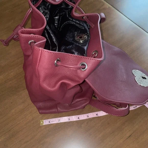 Love Moschino Dark Red Backpack with Heart Accent display picture 3